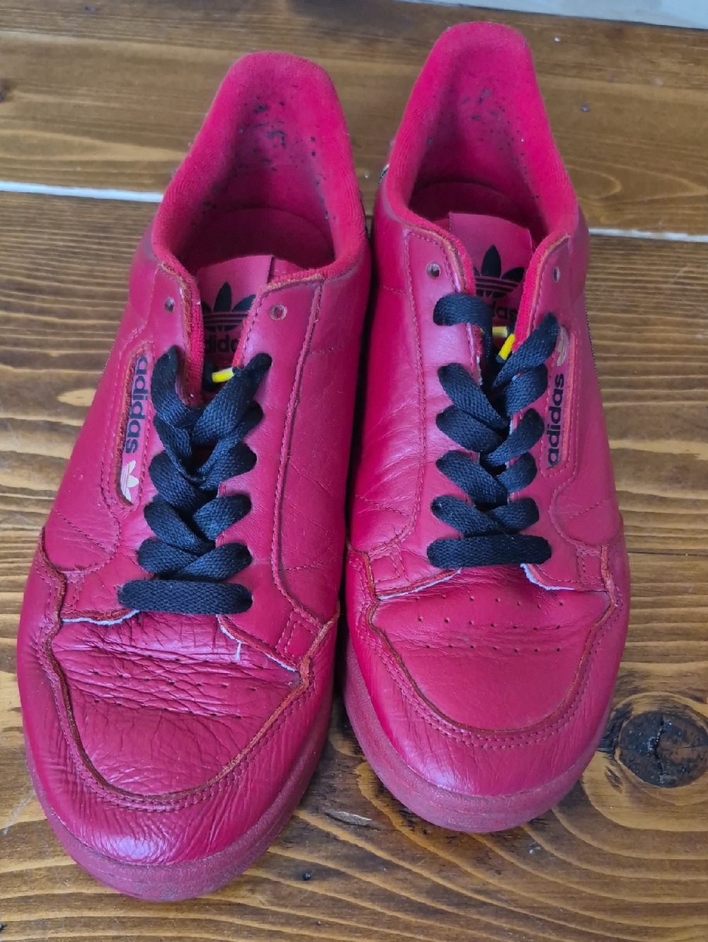 Vintage Leather Adidas Continental 80 Scarlet Gold